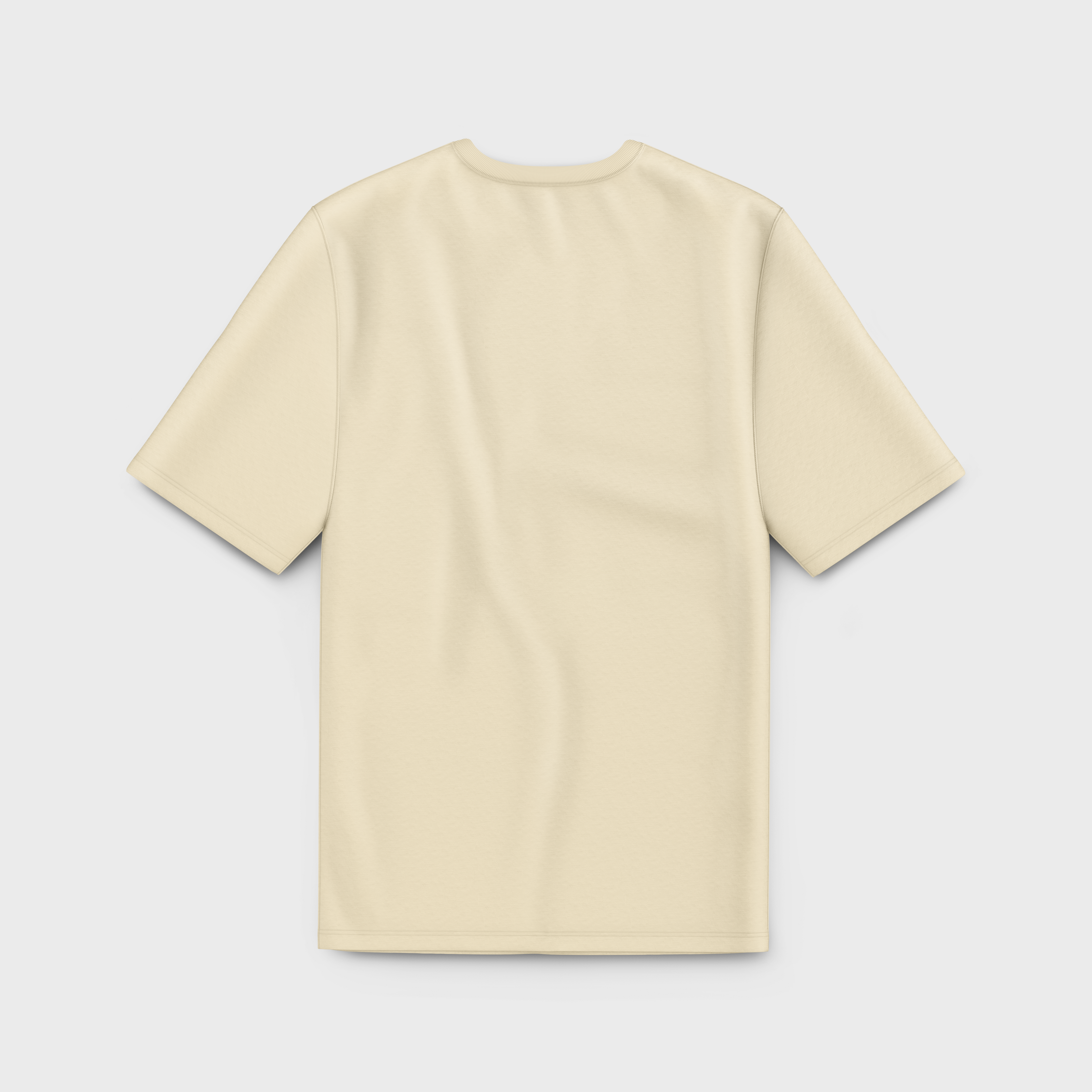 Beige t-shirt on a light gray background
